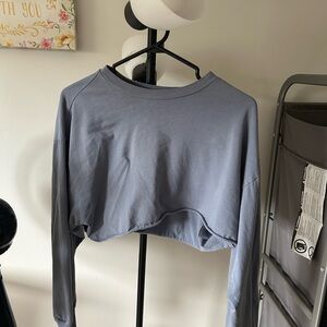 TNA Size Medium Blue Cropped Long Sleeve